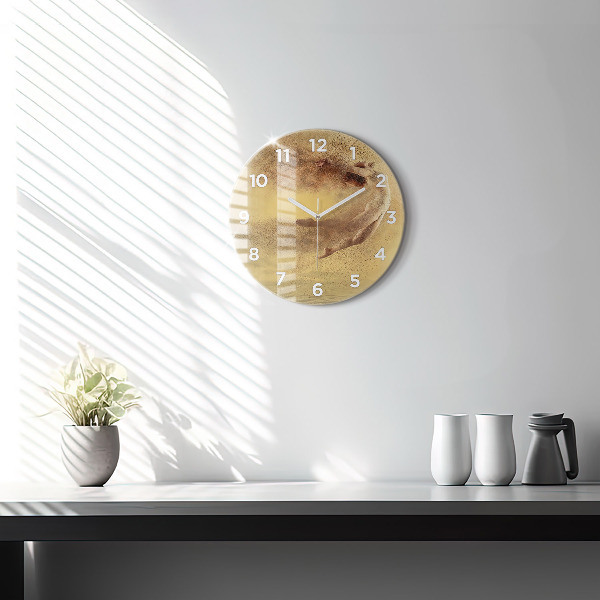 Round glass clock Woman in figure