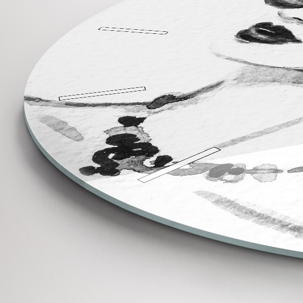 Round glass clock Fashionable woman