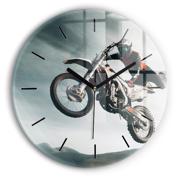 Round glass clock Motor Style Adrenaline