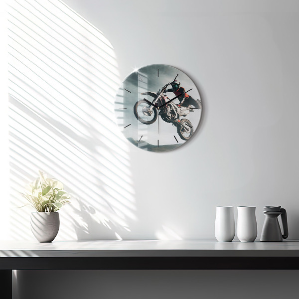 Round glass clock Motor Style Adrenaline