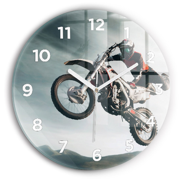 Round glass clock Motor Style Adrenaline