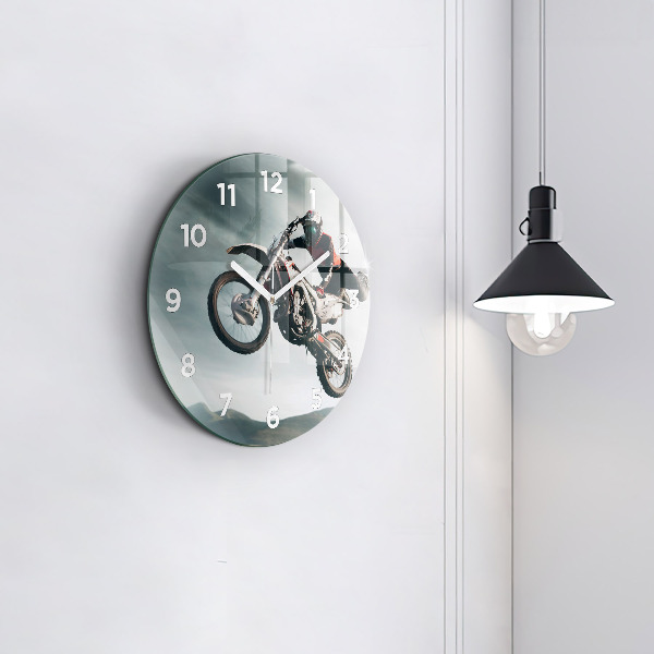 Round glass clock Motor Style Adrenaline