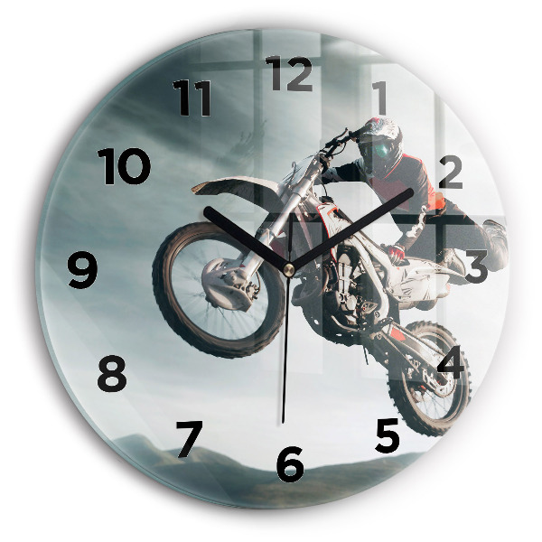 Round glass clock Motor Style Adrenaline