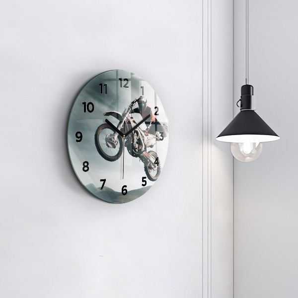 Round glass clock Motor Style Adrenaline