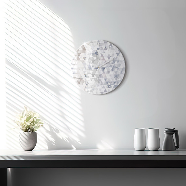 Round glass clock Geometric pattern