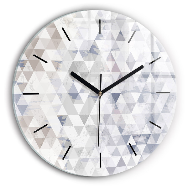 Round glass clock Geometric pattern
