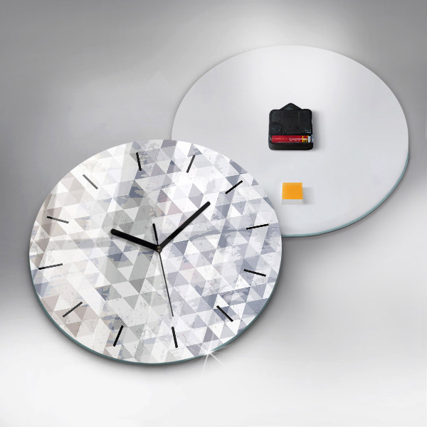 Round glass clock Geometric pattern