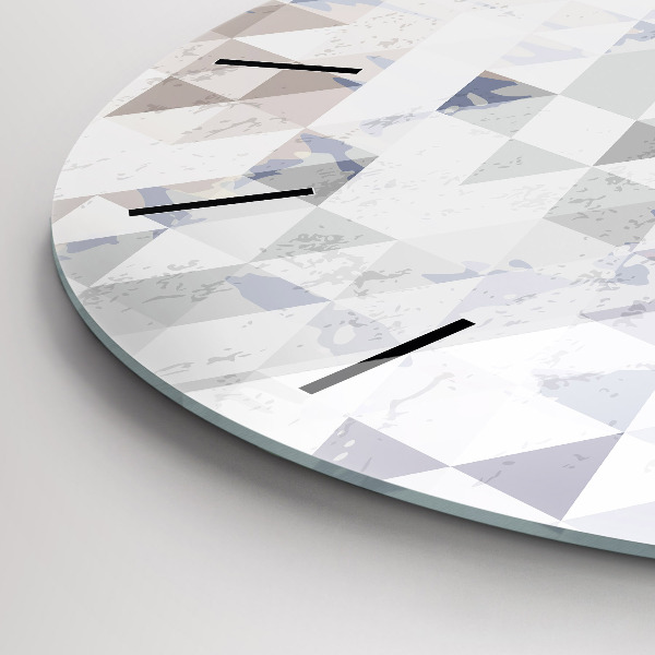 Round glass clock Geometric pattern