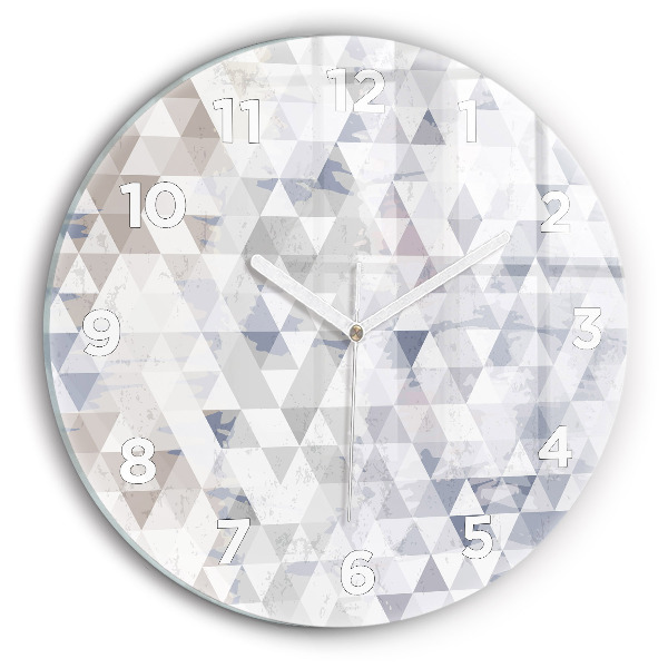 Round glass clock Geometric pattern