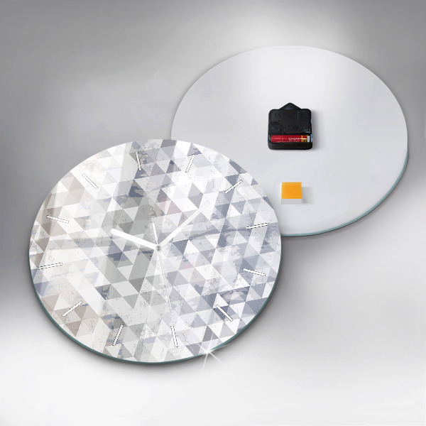 Round glass clock Geometric pattern