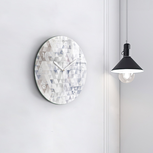 Round glass clock Geometric pattern