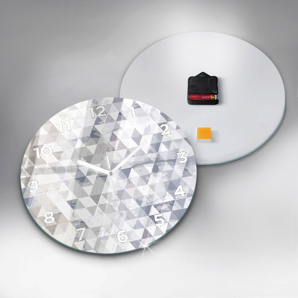 Round glass clock Geometric pattern