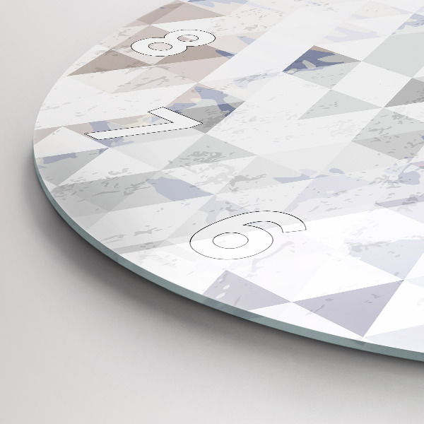 Round glass clock Geometric pattern