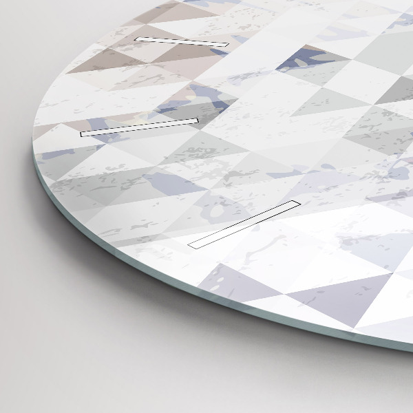 Round glass clock Geometric pattern