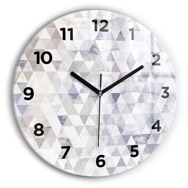 Round glass clock Geometric pattern