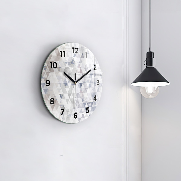 Round glass clock Geometric pattern