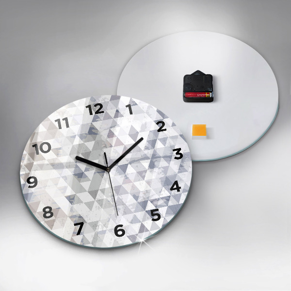 Round glass clock Geometric pattern