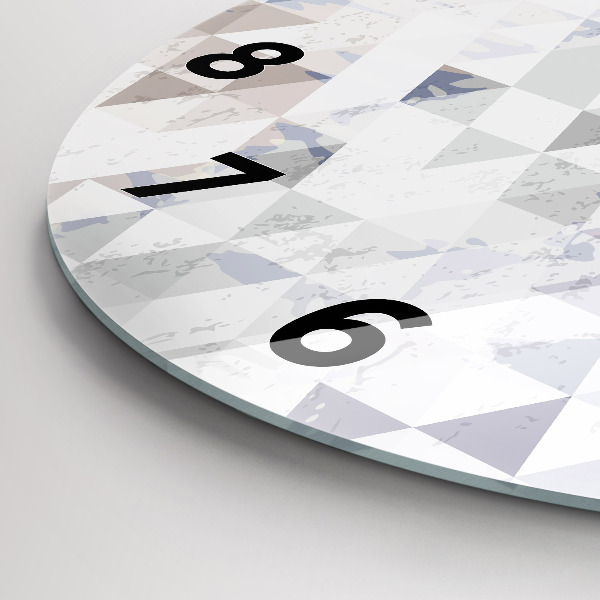Round glass clock Geometric pattern