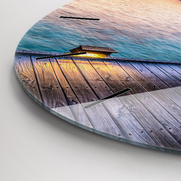 Round glass clock Sunset Maldives
