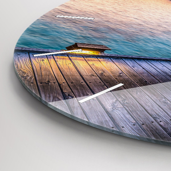 Round glass clock Sunset Maldives