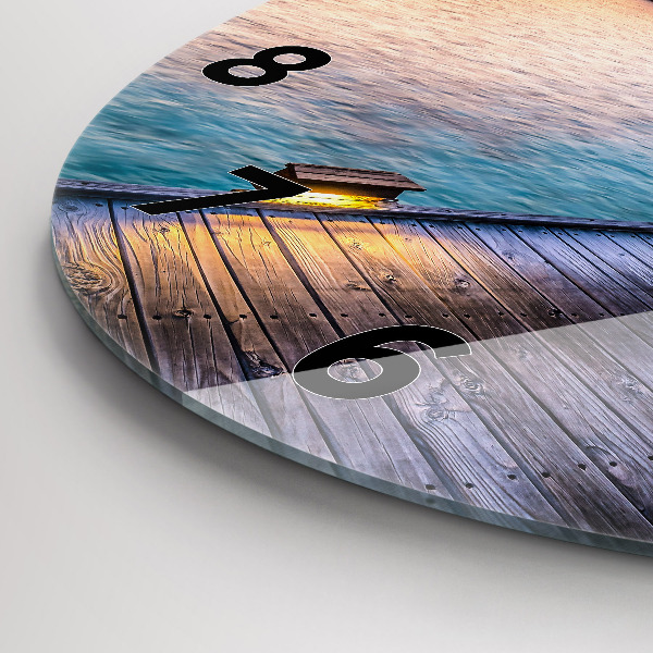 Round glass clock Sunset Maldives