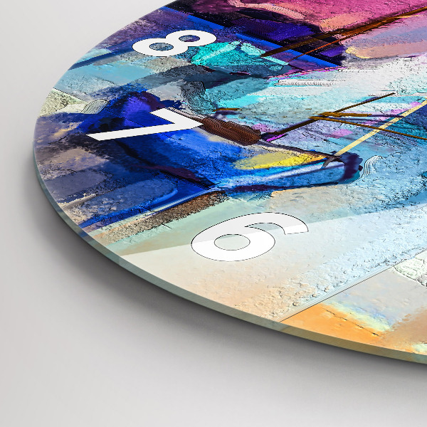 Round glass clock Seascape