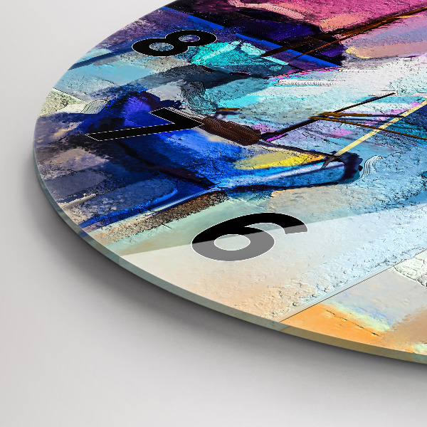 Round glass clock Seascape