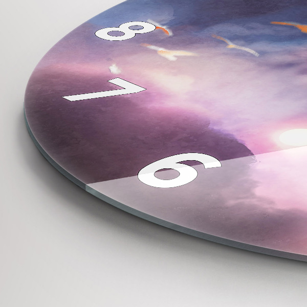 Round glass clock Boy with wings