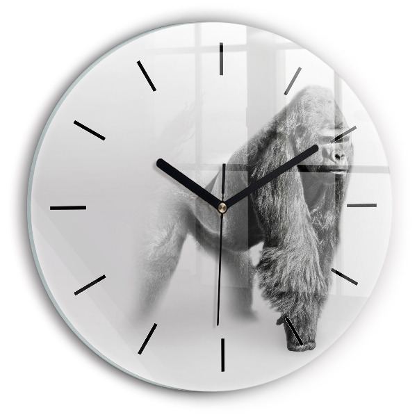 Round glass clock Animal Art Collection