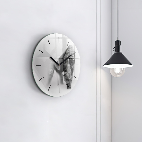 Round glass clock Animal Art Collection