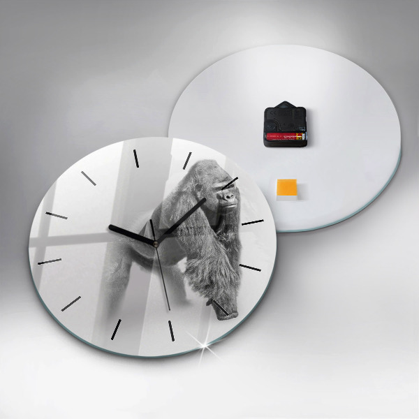 Round glass clock Animal Art Collection