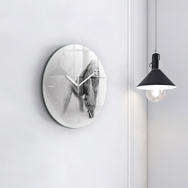 Round glass clock Animal Art Collection
