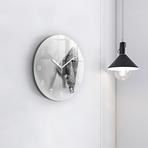 Round glass clock Animal Art Collection