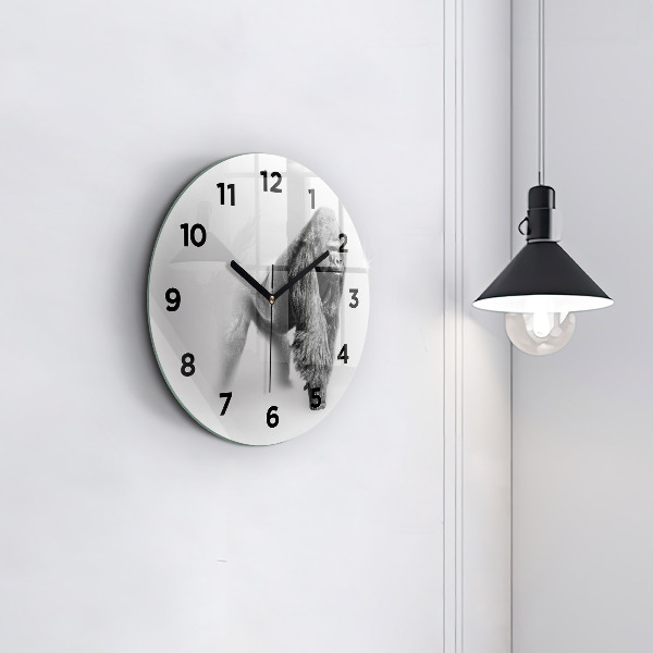 Round glass clock Animal Art Collection