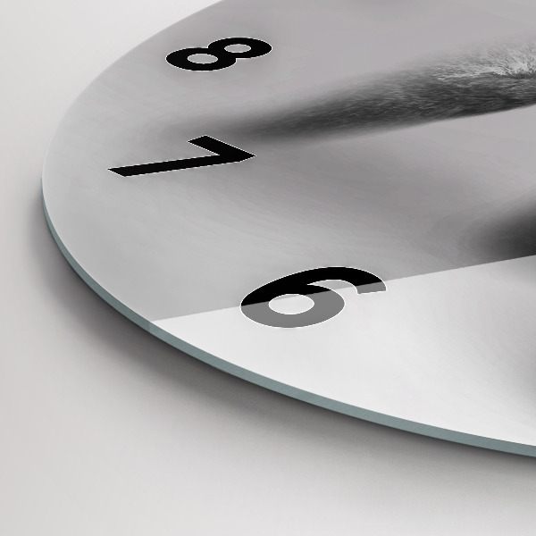 Round glass clock Animal Art Collection