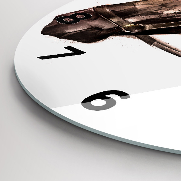 Round glass clock Painted Horse Profile
