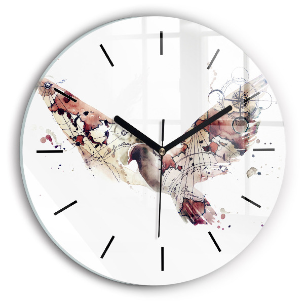 Round glass clock Abstract view