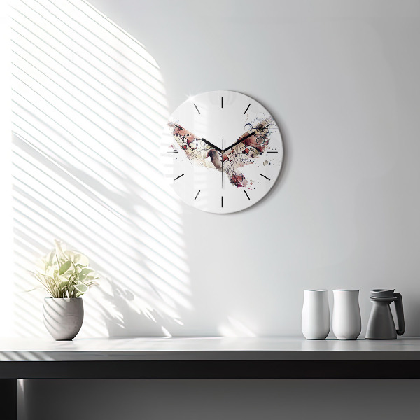 Round glass clock Abstract view