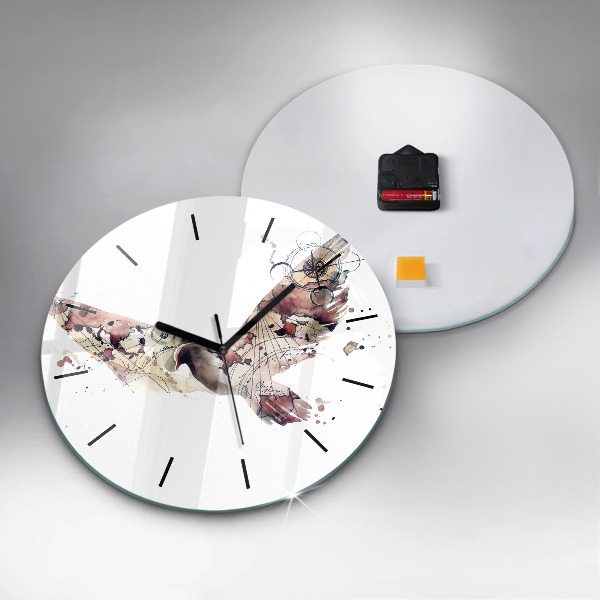 Round glass clock Abstract view