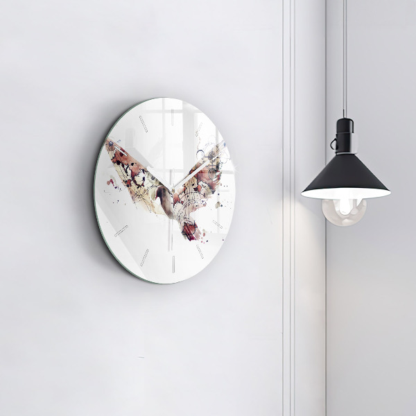 Round glass clock Abstract view