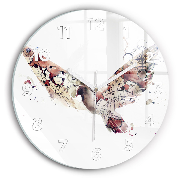 Round glass clock Abstract view