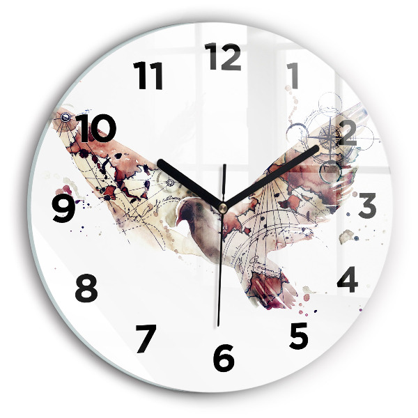 Round glass clock Abstract view