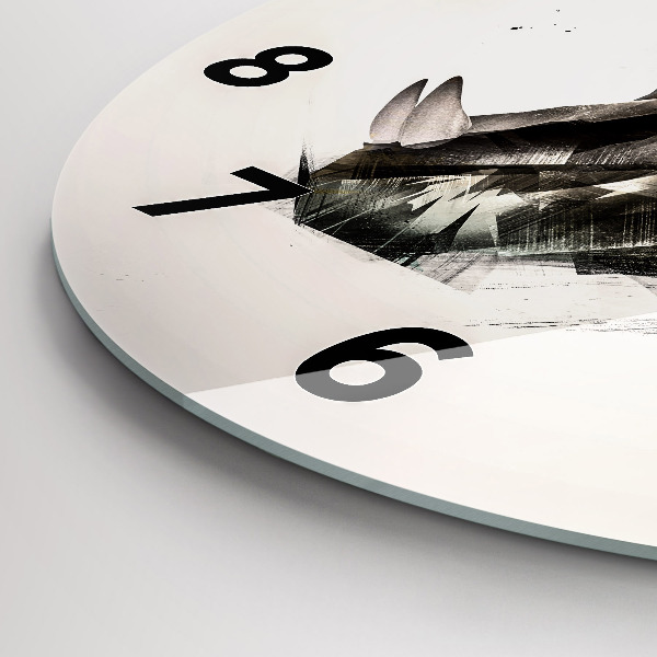 Round glass clock painted portrait of a tiger
