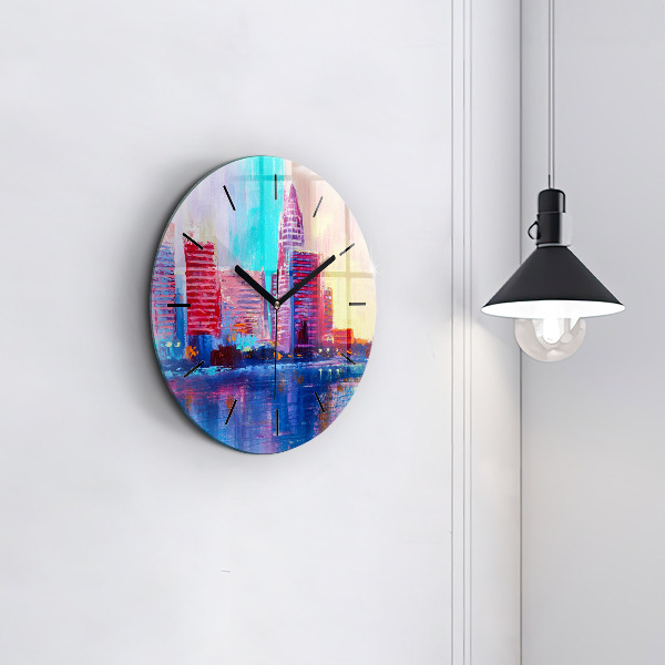 Round glass clock Skyscraper abstraction