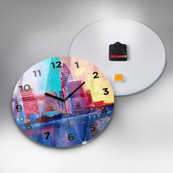 Round glass clock Skyscraper abstraction