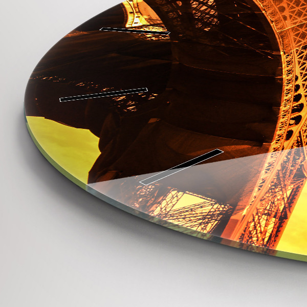 Round glass clock The Eiffel Tower in Paris