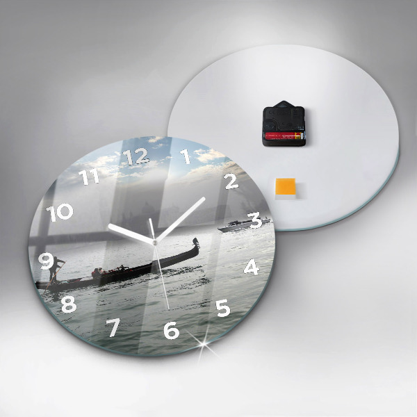Round glass clock Gondola in Venice