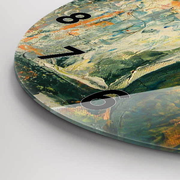 Round glass clock Painted elephant posture