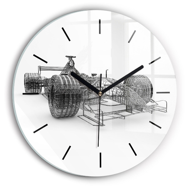 Round glass clock F1 car design