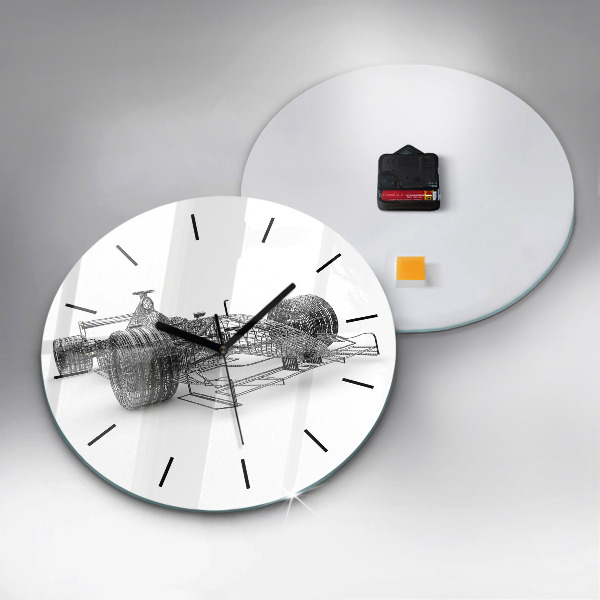 Round glass clock F1 car design